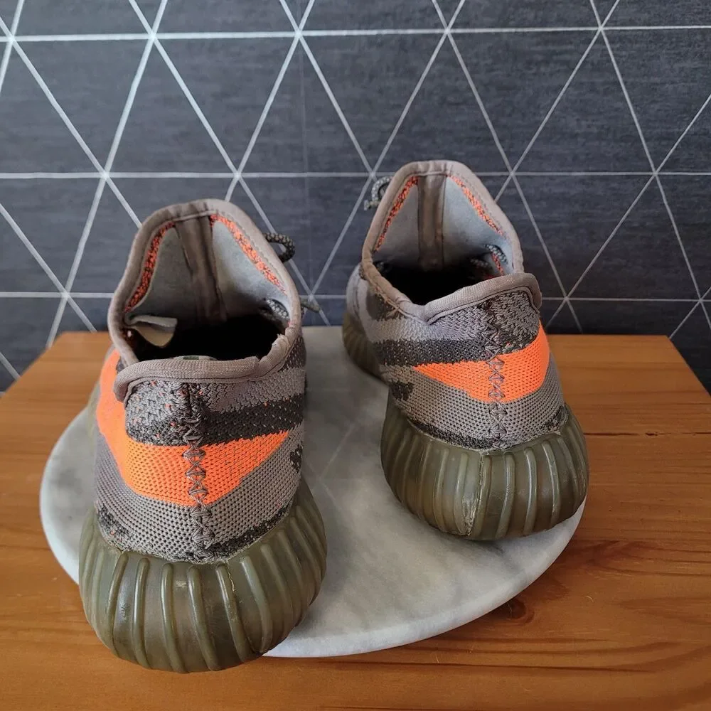 Adidas Yeezy Boost SPLY 350 V2 Carbon Beluga Reflective Orange Gray Sz 11.5